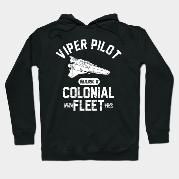 Battlestar Galactica Viper Pilot Colonial Fleet Hoodie by scribblejuice